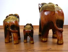 Elefanten aus Holz  *Glückselefanten*  mit Glasmosaikverzierung