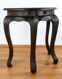 Hoher, asiatischer Opiumtische *mit Schublade* (halbrund)