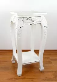 Hoher, Opiumtische mit Schublade *Glasmosaikverzierung* wei