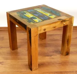 Java, Tisch aus buntem recycelten Teakholz/Bootsholz, Nr.25
