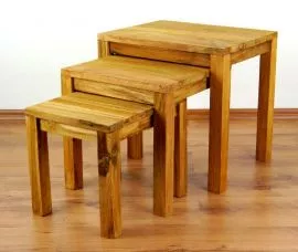 Java,Tische im 3er Set aus Teakholz, Nr.64