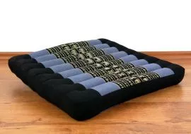 Kapok Bodensitzkissen, Stuhlkissen  *blau / Elefanten*  (gro)