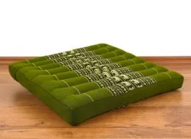 Kapok-Kissen, Meditationskissen  *grn / Elefanten*  (gro)