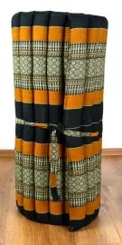 Kapok Rollmatte, Thaimatte  *schwarz / orange*  Gr.M
