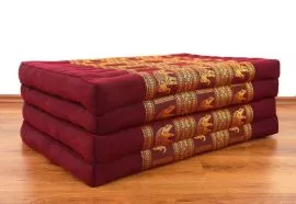 Klappmatratze, Seide  *rot(bordeaux) / Elefanten*