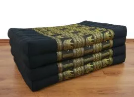 Klappmatratze, Seide  *schwarz / Elefanten*