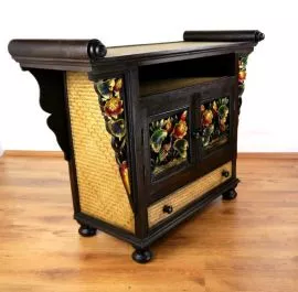 Media-Schrank mit *Rattan und bunter Schnitzerei*  Nr.25