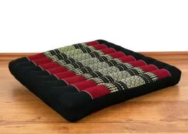 Meditationskissen, Kapoksitzkissen  *schwarz / rot*  (gro)