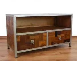 Java, kleines Sideboard, TV-Bank aus *Teak und Metall*  Nr.377