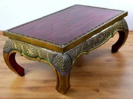 Opiumtisch aus Massivholz mit  *Glasmosaikverzierungen*