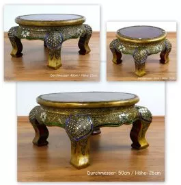 Runde Opiumtische, verschiedene Gren *rot / Glasmosaik*