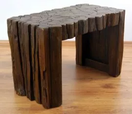 kleine Sitzbank,  *Teakholzpuzzle*