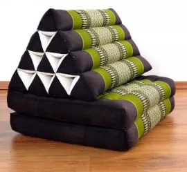 Thaikissen, Dreieckskissen, 2 Sitzauflagen  *braun - grn*