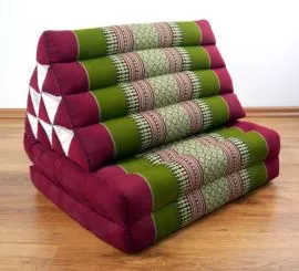 Thaikissen, Dreieckskissen, 2 Sitzauflagen  *rot - grn*