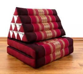 Thaikissen, Dreieckskissen, 2 Sitzauflagen  *rubinrot*