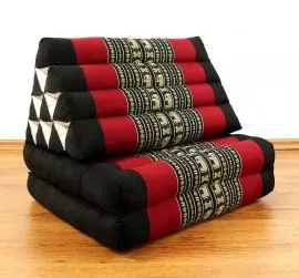 Thaikissen, Dreieckskissen, 2 Sitzauflagen  *schwarz - Elefanten*