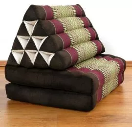 Thaikissen, Dreieckskissen, 2 Sitzauflagen  *weinrot*