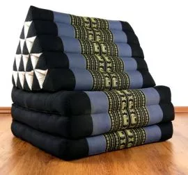 Thaikissen, Dreieckskissen  *blau / Elefanten*   (XXL-Hhe)