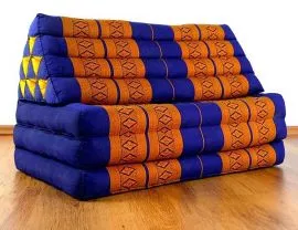 Thaikissen, Dreieckskissen  *blau / gelb*  (XXL-Breite)