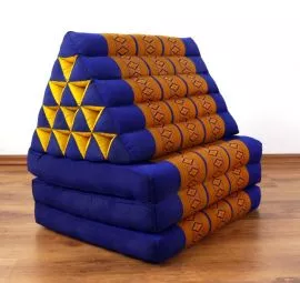 Thaikissen, Dreieckskissen  *blau / gelb*  (XXL-Hhe)
