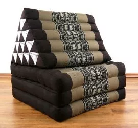 Thaikissen, Dreieckskissen  *braun / Elefanten*  (XXL-Hhe)