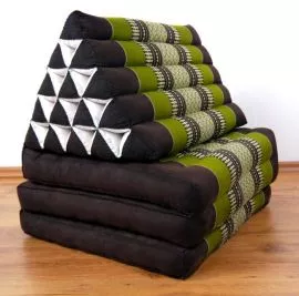 Thaikissen, Dreieckskissen  *braun / grn*  (XXL-Hhe)