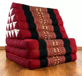 Thaikissen, Dreieckskissen  *rot / Elefanten*  (XXL-Hhe)