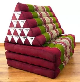 Thaikissen, Dreieckskissen  *rot / grn*  (XXL-Hhe)