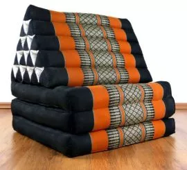 Thaikissen, Dreieckskissen  *schwarz / orange*  (XXL-Hhe)