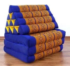 Thaikissen, Sitz- Liegekissen, Dreieckskissen  *blau - gelb*