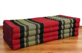 Thailndische Gstematratze, Klappmatratze  *rot / schwarz*