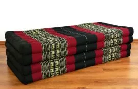 Thailndische Gstematratze, Klappmatratze  *schwarz / Elefanten*