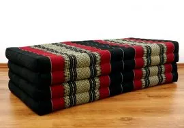 Thailndische Gstematratze, Klappmatratze  *schwarz / rot*