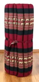 Thaimatte, Liegematte  *rot / Elefanten*  Gr.M