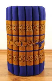 Thaimatte, Rollmatte, Liegematte  *blau / gelb*  Gr. S