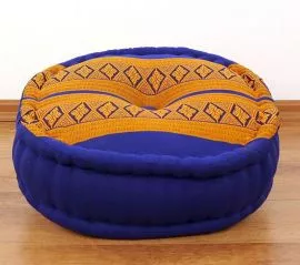Zafukissen, Meditationskissen  *blau / gelb*