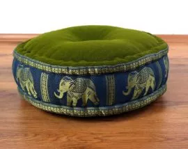 Zafukissen, Meditationskissen  *grn-blau / Elefanten*