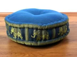 Zafukissen, Meditationskissen  *hellblau / Elefanten*