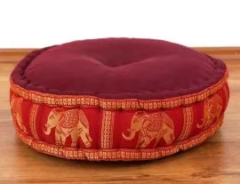 Zafukissen, Meditationskissen  *hellrot / Elefanten*