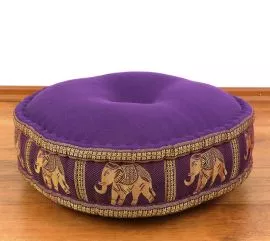 Zafukissen, Meditationskissen  *lila / Elefanten*