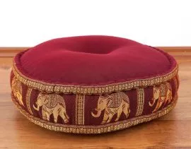 Zafukissen, Meditationskissen  *rot / Elefanten*