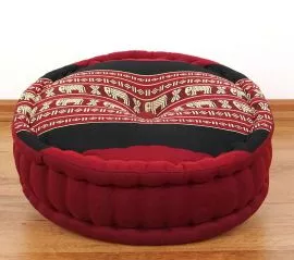 Zafukissen, Meditationskissen  *rot / Elefanten*