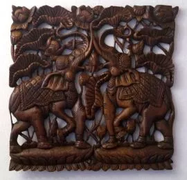 Zauberhaftes  *Elefantenrelief*  aus Thailand